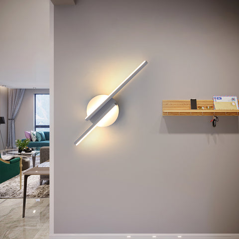 Applique Murale LED Intérieur Lampe Murale Moderne, Appliques Aluminium Pour Salon Couloir Salle De Bain Escalier Veilleuse (Blanc) 3000K Lumière Chaude