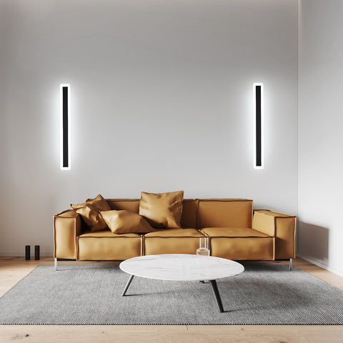 Appliques murales LED, Lampe Éclairage Mural moderne 22W 6000K, lampe à LED noire en aluminium 60CM, Lampe Murale décorative pour salon de chambre (lumière blanche froide)