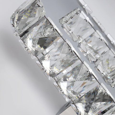 Applique Murale Cristal Intérieur 12W 1080lm Lampe Murale en Cristal LED Moderne Décoration Luminaire Mural pour Chambre à Coucher Salle à Manger Foyer Blanc Froid 6000K