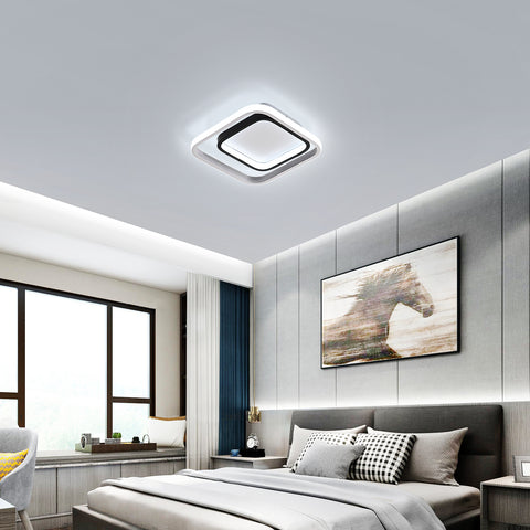 Plafonnier LED, Moderne Luminaire Plafonnier 30W 3300lm, Lampe de plafond 6000K acrylique et métal, pour salon chambre salle à manger