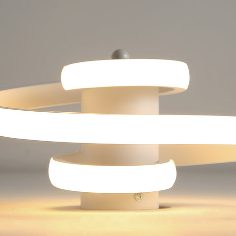LED Plafonnier Moderne, 22W Simple en Forme de Ruban en Spirale Design Lustre, 3500K Lumière Blanche Chaude Éclairage de Plafond pour Salon, Chambre à Coucher, Salle à Manger, Couloir (Blanc).