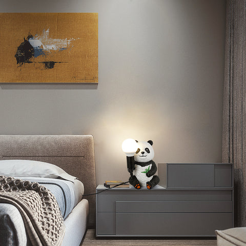Resin Panda Design Table Lamps, Modern Creative Night Light with Plug-in Cord, Animal LED Desk Lamp, Home Decor Bedside Lamp