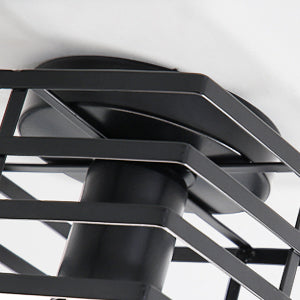 Plafonnier Industriel Vintage Cage en Fer en Métal Noir E27, Lustre Rétro Convient à de Nombreuses Occasions Telles que Salon, Salle à Manger, Couloir, Café (Sans Ampoule)