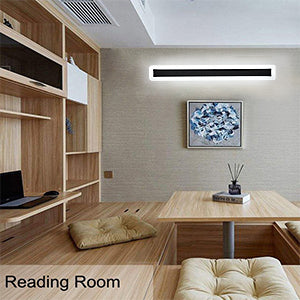 Appliques murales LED, Lampe Éclairage Mural moderne 22W 6000K, lampe à LED noire en aluminium 60CM, Lampe Murale décorative pour salon de chambre (lumière blanche froide)