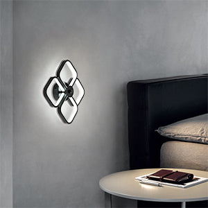 Plafonnier Led, Rectangulaire Moderne Métal Acrylique Lampe de Plafond 32W Lustre Plafonnier, Dia 24CM Plafonnier Bureau pour Chambre à Coucher, Salon, Salle à Manger, Couloir Noir