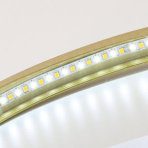 Plafonnier LED Moderne, 40W 2700-6500K Dimmable LED Lampe de Plafond avec Télécommande, Éclairage de Plafond Rond Semi-Encastré pour Chambre, Salon, Bureau, Salle d'Étude (Ø40CM, Blanc et Or)