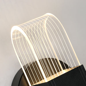 Applique Murale LED, Dimmable Lampe LED Murale Moderne, Noir Ovale 10W Acrylique Lampe Murale Interieur pour Chambre Chevet Couloir Salon Salle, 3000-6500K