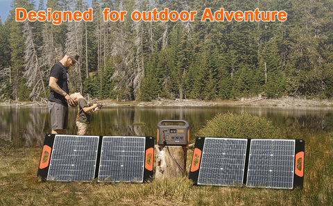 Panneau solaire portable pliable 75 W 3 ports DC/PD 45 W/QC3.0/USB compatible avec la plupart des générateurs solaires portables/centrales électriques/téléphones/ordinateurs portables pour les voyages/camping/RV