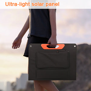 Panneau solaire portable pliable 75 W 3 ports DC/PD 45 W/QC3.0/USB compatible avec la plupart des générateurs solaires portables/centrales électriques/téléphones/ordinateurs portables pour les voyages/camping/RV