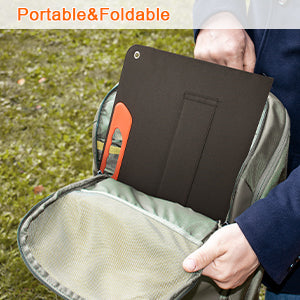Panneau solaire portable pliable 75 W 3 ports DC/PD 45 W/QC3.0/USB compatible avec la plupart des générateurs solaires portables/centrales électriques/téléphones/ordinateurs portables pour les voyages/camping/RV