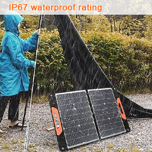 Panneau solaire portable pliable 75 W 3 ports DC/PD 45 W/QC3.0/USB compatible avec la plupart des générateurs solaires portables/centrales électriques/téléphones/ordinateurs portables pour les voyages/camping/RV