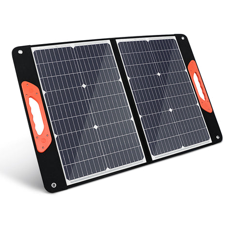 Panneau solaire portable pliable 75 W 3 ports DC/PD 45 W/QC3.0/USB compatible avec la plupart des générateurs solaires portables/centrales électriques/téléphones/ordinateurs portables pour les voyages/camping/RV