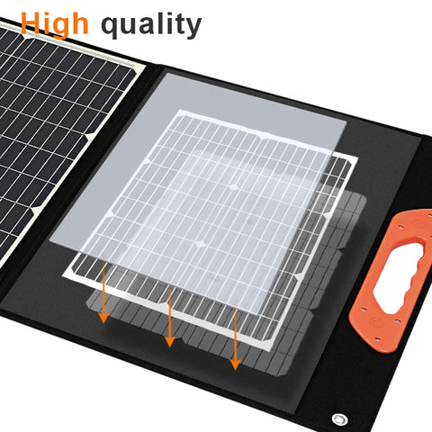 150W 20V Sac Pliant Solaire Léger Silicium Monocristallin Noir Camping Trailer Car Ocean
