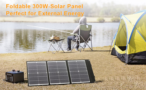 75W Pliable Efficace MonocBN Panneau Solaire, Chargeur Extérieur Voyage Sac Pliant avec 3 Panneaux Solaires DC/ USB/ TYPE-C
