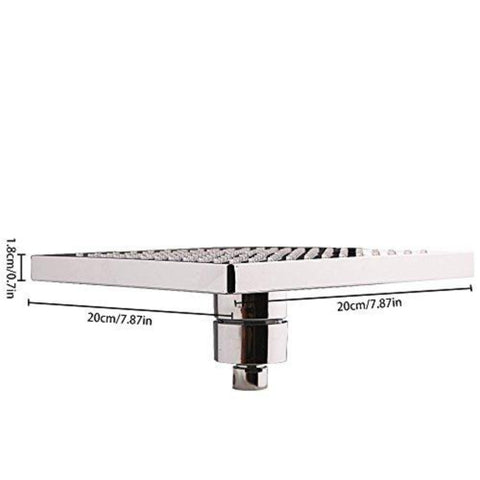 Pommeau de Douche Led, 8 pouces Carre Contrôle de la Température, 3 Changement de Couleur ABS Chrome Terminé, 12pcs Led Pommeau de Douche pour la Salle de bai