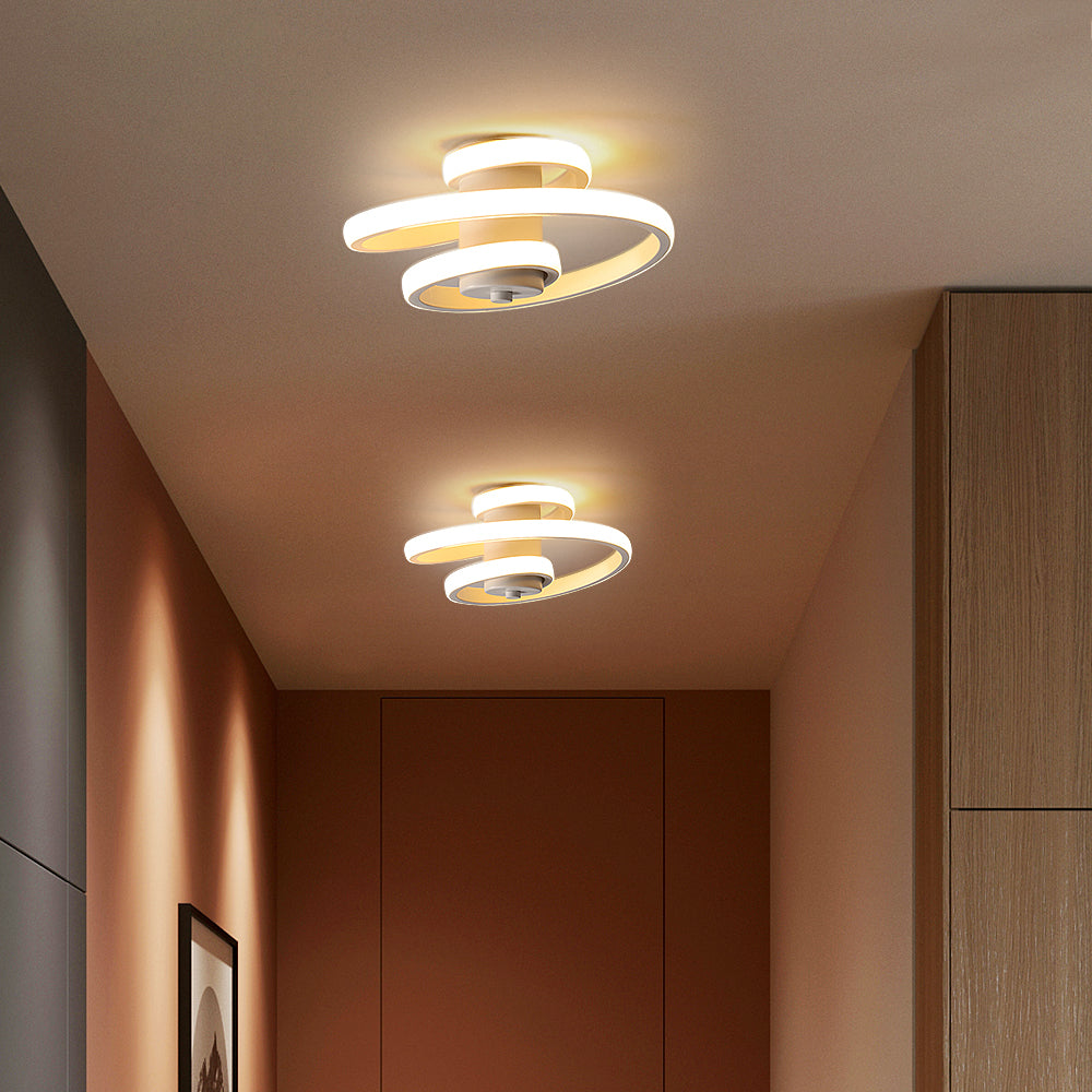 LED Plafonnier Moderne, 22W Simple en Forme de Ruban en Spirale Design Lustre