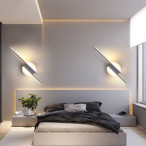 Applique Murale LED Intérieur Lampe Murale Moderne, Appliques Aluminium Pour Salon Couloir Salle De Bain Escalier Veilleuse (Blanc) 3000K Lumière Chaude