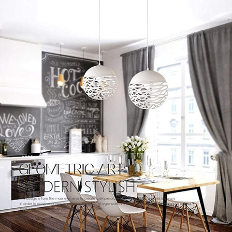 Industriel Global Metal moderne creux plafond Lustre Îlot de cuisine Art Lighting Loft Fer à une tête Personnalité studio Salon Pendant Light Restaurant Bar Comptoir Lampe suspendue E27 Sans Ampoules