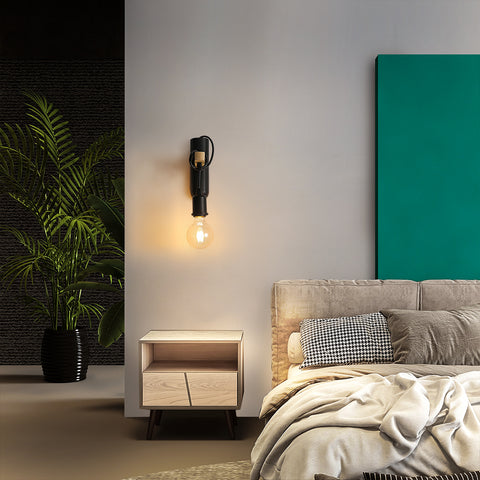 Appliques en bois E27, Applique murale rétro LED, Lampe de chevet mural pour Salle de coucher, Salon, Escalier, max 40W