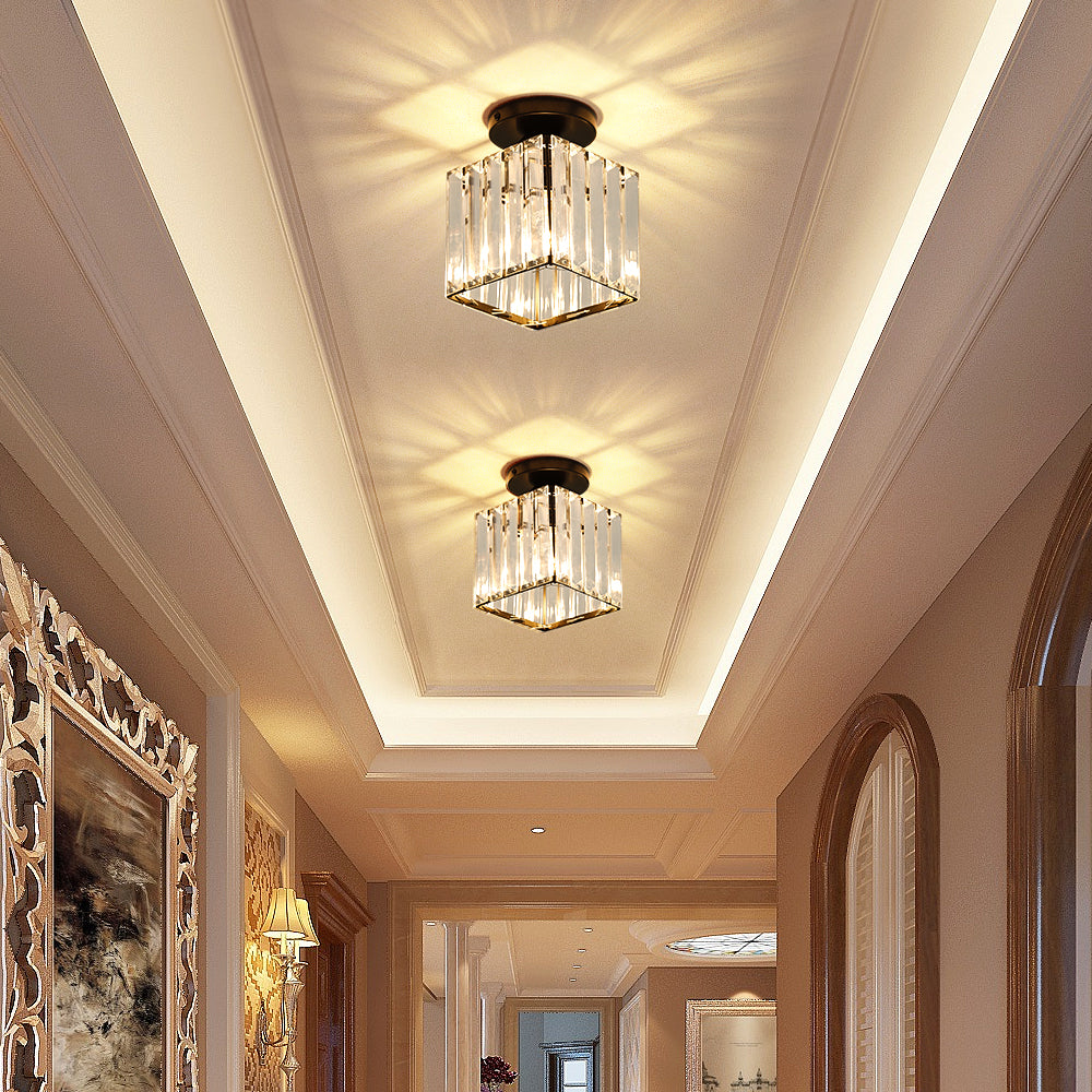 Mini Plafonnier en Cristal, Lustre en Cristal Moderne