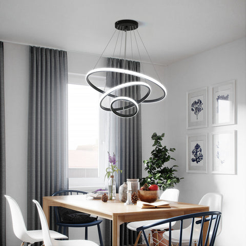 Suspension Moderne Plafonnier LED Lustre Aluminium LED 76W