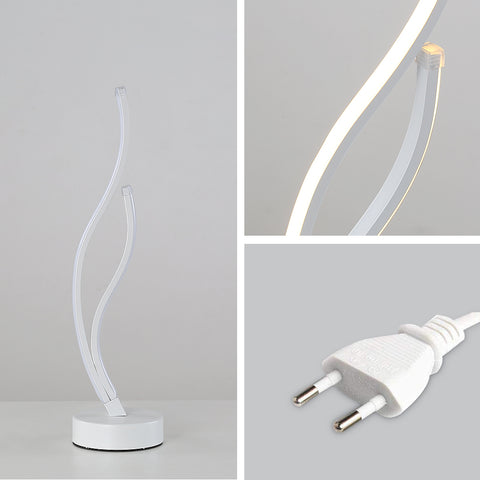 Lampe de table LED Minimaliste acrylique Lampe de table, LED métal Lampe de table design Vague Chambre éclairage tamisé LIGHTING Eye