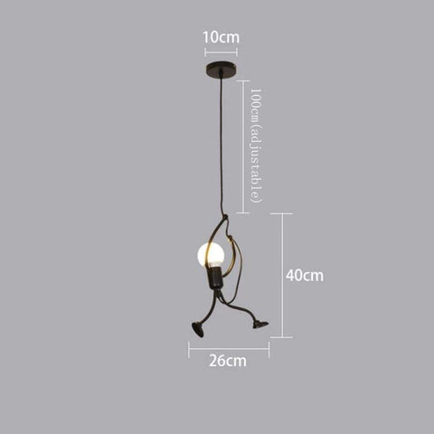 Lustres pour chambres d'enfants, suspensions modernes en fer pour la décoration de la maison, le salon, le restaurant de la chambre, E27 [Classe d'efficacité énergétique A+] Nero - 3 Pezzo