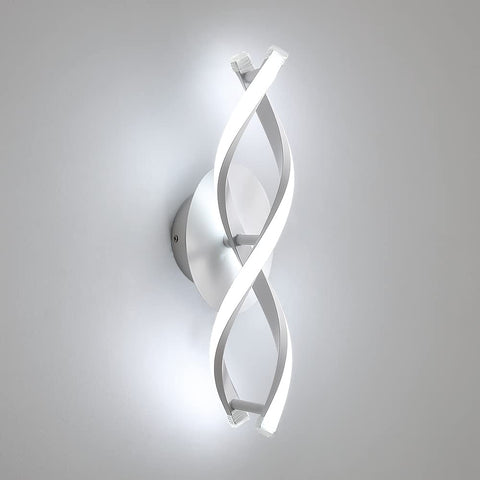 Applique Murale Interieur, Led Lampe Murale Moderne 16W 1800LM, Cool White 6500k, Design incurvée Appliques pour Chambre à Coucher Escalier Salon