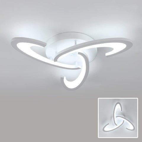 Plafonnier LED, Luminaire Plafonnier 36W 3240lm, Lampe de Plafond Design Shamrock pour Chambre à Coucher, Salon, Salle à Manger, Acrylique Blanc, Lumière blanche froide 6500K