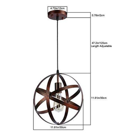 Lustre Suspension Industrielle Vintage, Éclairage de Plafond Rétro 30cm E27 pour Salon, Salle à Manger, Cuisine, Restaurant et Bar