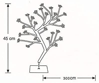 LED Lampe de Cerisier, 0.45M 48LED, Arbre Lumineux LED, Branches Noires, pour la décoration de Maison (Multicolore)