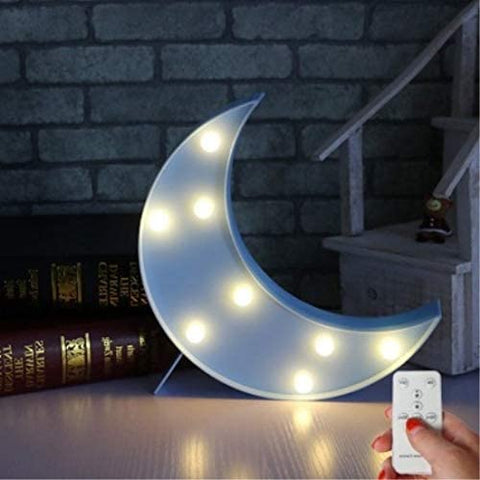 Lumière de nuit avec 8 LEDs, lampe en forme de lune, lampes de LED à télécommande actionnées par batterie pour Fête Partie Maison