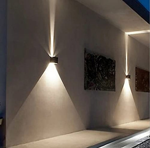 2 Pack Applique Murale LED Exterieur, 12W Appliques Murales Interieures avec Angle Réglable éclairage mural d'extérieur, Etanche IP65 Lampe Murale Moderne pour Salon, Chambre (Noir) Blanc Chaud 3000K