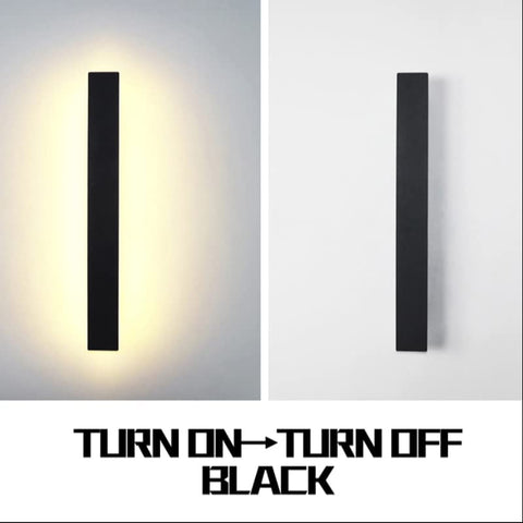 Applique Murale Extérieure LED, Étanche Minimaliste Noire Lampe Murale, Lumière Chaude 3000K, 12W, Protection IP65, Matériau Acrylique et Fer, pour Éclairage Intérieur et Extérieur