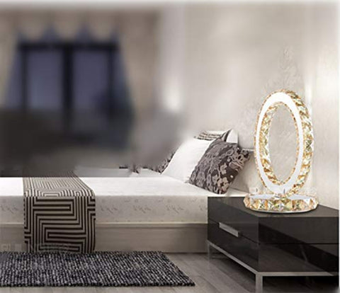 Lampes de table en verre, LED Lampes de chevet modernes en acier inoxydable, Lampe de bureau ronde 12 W, lumière blanche chaude