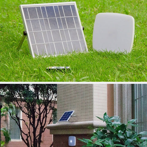 Plafonnier solaire, lumière blanche 6000K, contrôle de la lumière/télécommande/capteur radar, rallonge de 5m