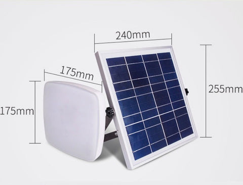 Plafonnier solaire, lumière blanche 6000K, contrôle de la lumière/télécommande/capteur radar, rallonge de 5m