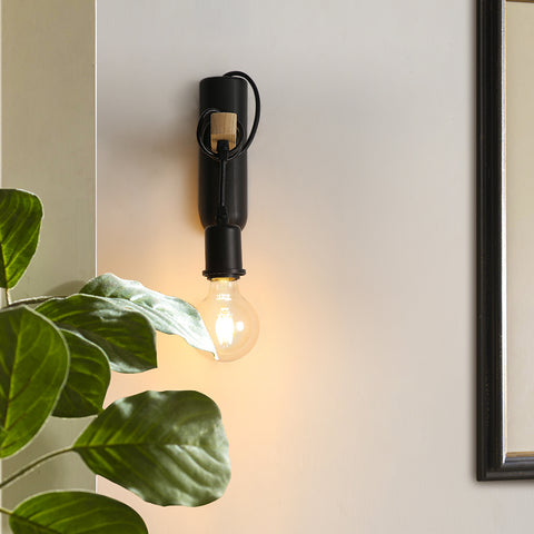 Appliques en bois E27, Applique murale rétro LED, Lampe de chevet mural pour Salle de coucher, Salon, Escalier, max 40W