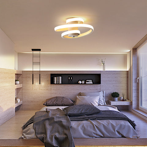 LED Plafonnier Moderne, 22W Simple en Forme de Ruban en Spirale Design Lustre