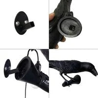 Applique Murale Corbeau, Applique Murale Oiseaux Corbeau Gothique Unique pour Chambre de Chevet Salon Décor de Ferme (Lampe Murale Noire Gauche)