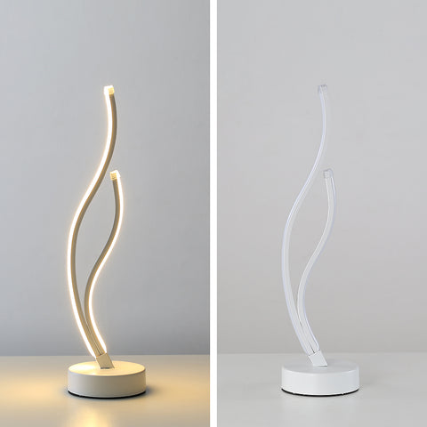 Lampe de table LED Minimaliste acrylique Lampe de table, LED métal Lampe de table design Vague Chambre éclairage tamisé LIGHTING Eye