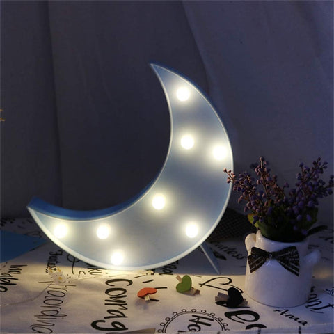 Lumière de nuit avec 8 LEDs, lampe en forme de lune, lampes de LED à télécommande actionnées par batterie pour Fête Partie Maison