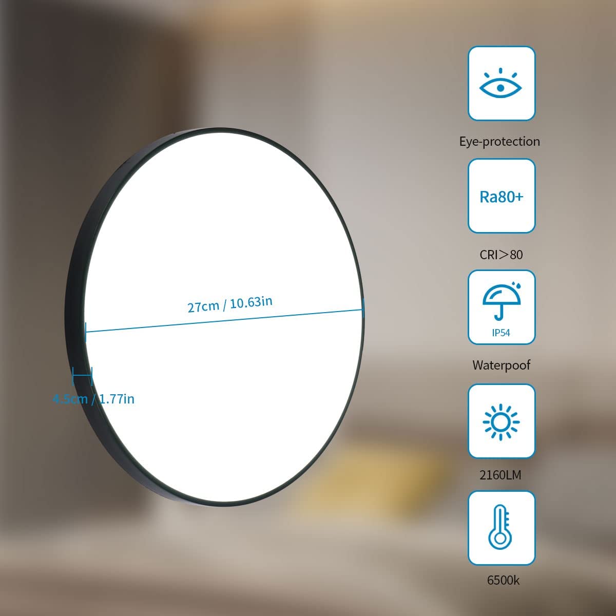 Diagramme de l'effet lumineux du plafonnier