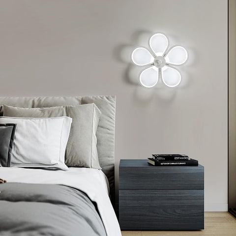 Plafonnier LED 30W Design moderne Blanc Froid 6000K Forme de fleur créative Lampe de Plafond Pour salon chambre à coucher salle à manger bureau Blanc