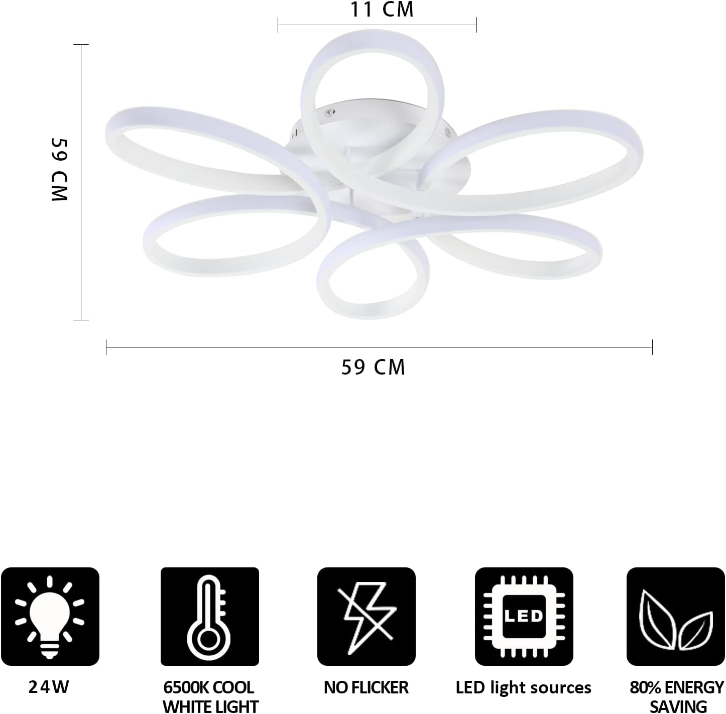Tableau des dimensions des plafonniers
