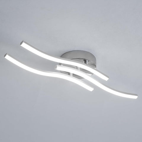 Plafonnier LED, Suspension Luminaire en forme de vague, LED intégrées 18W 1600 Lumen, lustre moderne pour salon ou cuisine, 220V IP20 lumière Blanc Froid 6500K