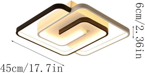 Plafonnier Led Dimmable avec télécommande Moderne Lampe de Plafond Dimmable 3000K-6000K Pour salon chambre à coucher salle à manger bureau 42W Carré