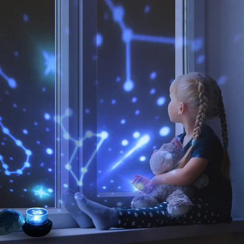 Veilleuse Projecteur Étoile, Projecteur Galaxie Ciel Étoiles, Rotation à 360 Lampe de Projection Ciel Étoilé et 6 Films de Projection, pour Cadeaux D'anniversaire, Noël, Halloween, Fête des Enfants