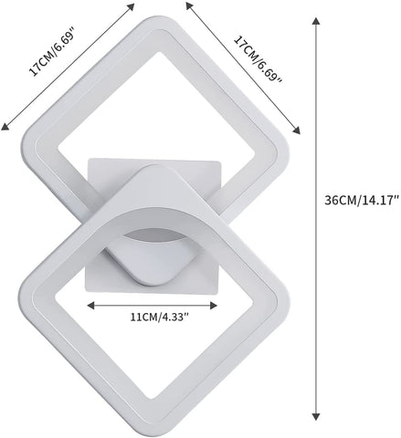 Applique Murale LED 24W Design Moderne, Éclairage Blanc Froid 6000K, Lampe Murale Intérieure pour Salon, Chambre, Escaliers, Couloir, Salle de Bain