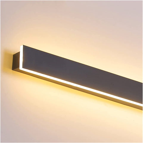 Applique Murale Extérieure LED, Étanche Minimaliste Noire Lampe Murale, Lumière Chaude 3000K, 12W, Protection IP65, Matériau Acrylique et Fer, pour Éclairage Intérieur et Extérieur